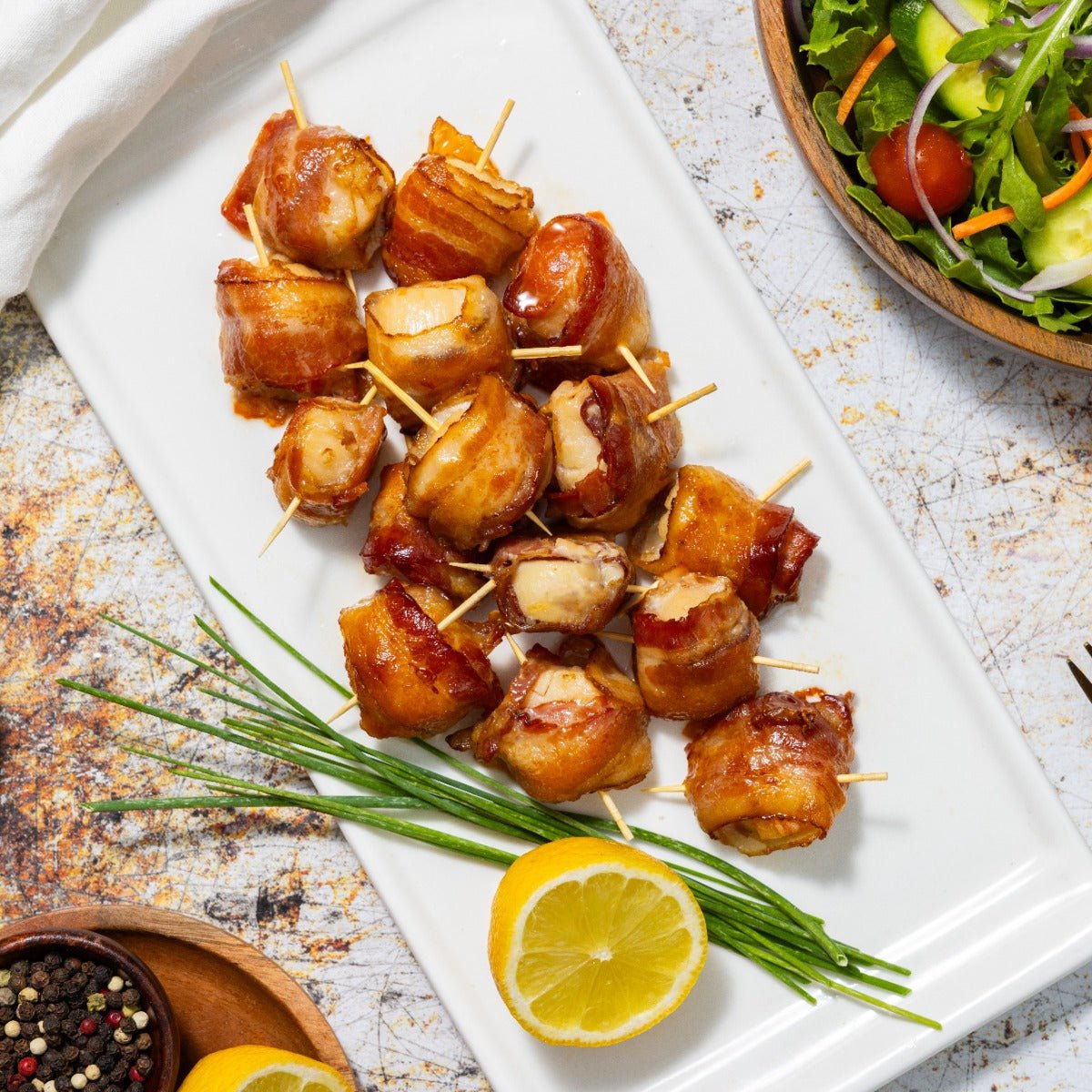 Applewood Smoked Bacon Wrapped Scallops - 1 lb
