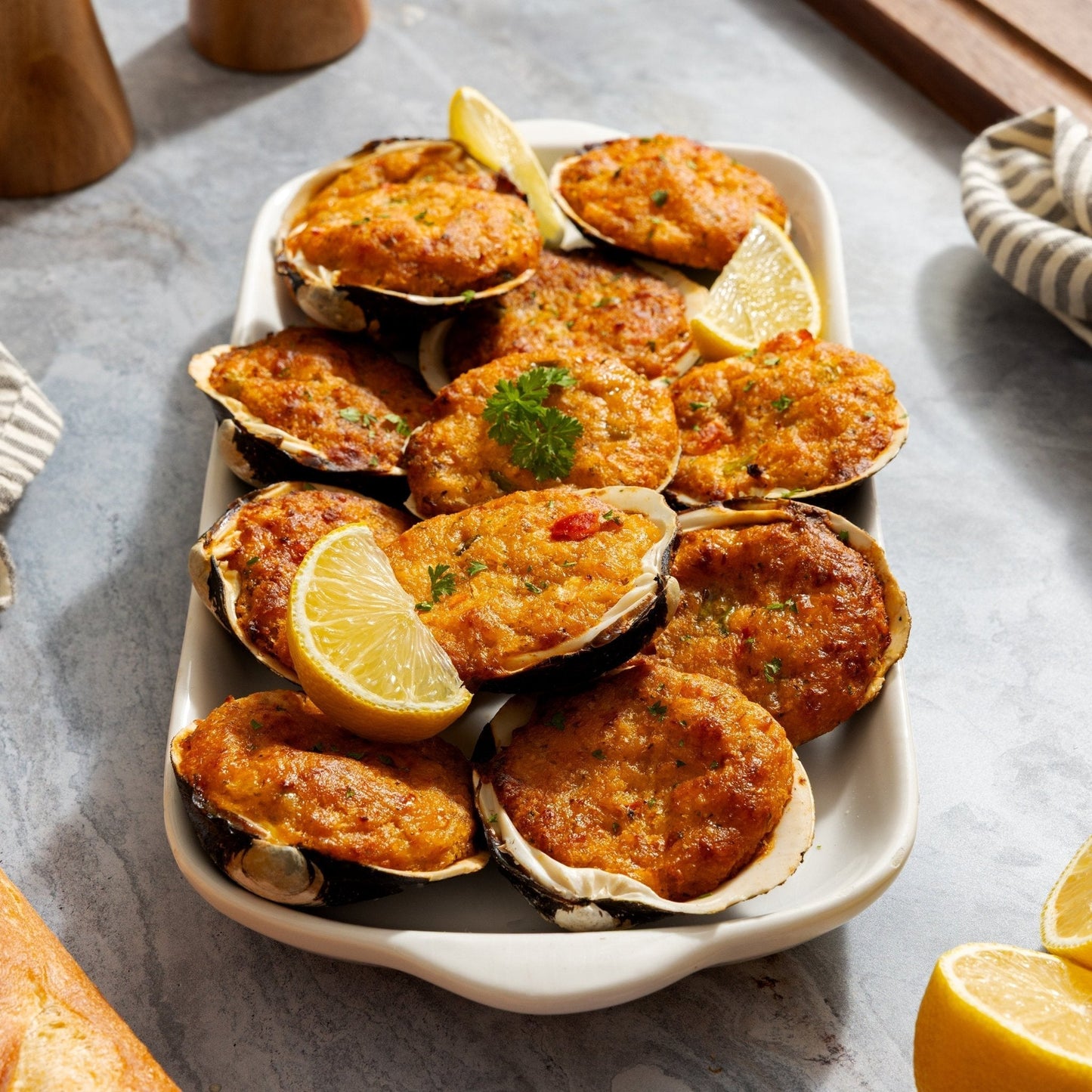 Stuffed Clams in Natural Shells - 12 count