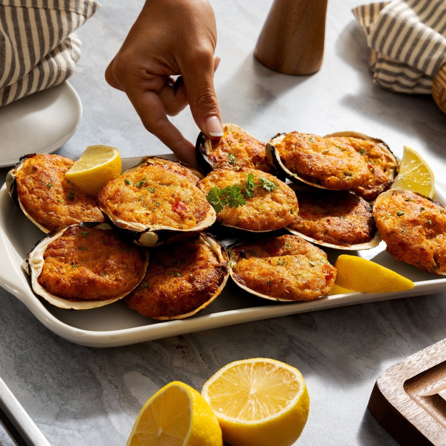 Stuffed Clams in Natural Shells - 12 count